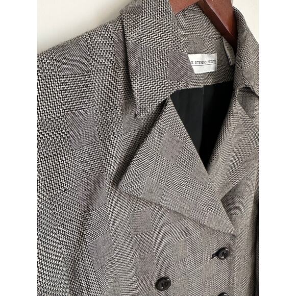 Vintage 90s Cropped Blazer Structured Minimalist Jacket Sharp Shoulders SZ 2P - Picture 9 of 10